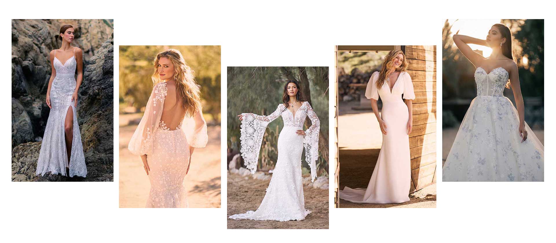 5 different wedding dresses
