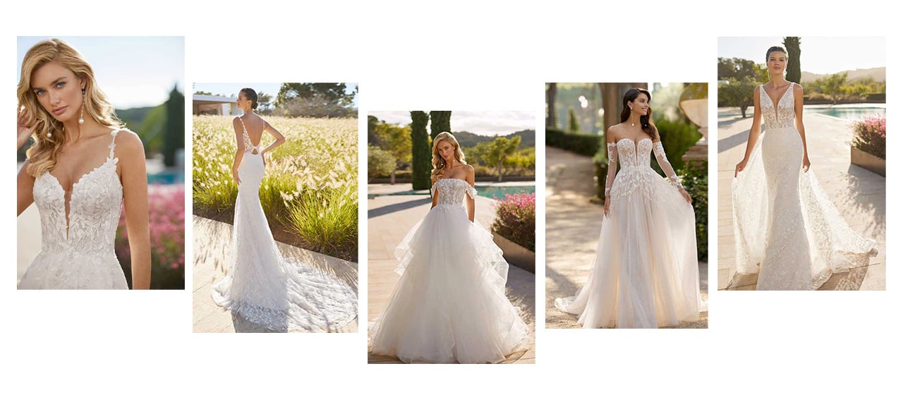 5 different wedding dresses