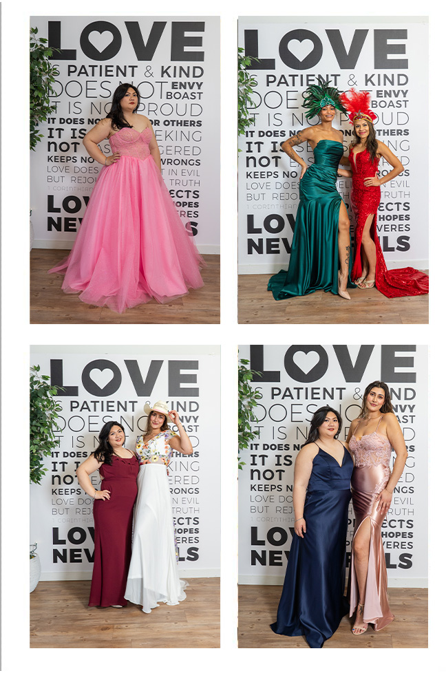 Evening gowns, grad dresses, etc.